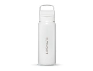 LifeStraw Go 24oz Stainless Steel Filtered Water Bottle Polar White