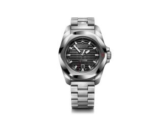 I.N.O.X. Auto 41mm, silver stainless steel case, bezel and bracelet - black dial