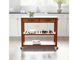 Full Size Granite Top Kitchen Prep Cart