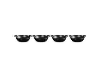 Set of 4 Gourmand Cast Iron Mini Oval 0.3qt Braisers Licorice