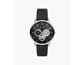 Multifunction Leather Watch - (Black)