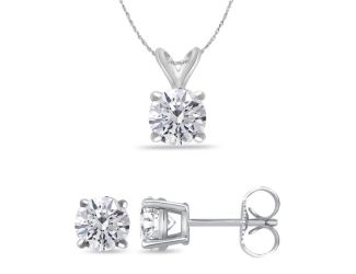 Bright White Round Lab Grown Diamond Set  in 14K White Gold 0.85ct, Color-FG, Clarity-VS