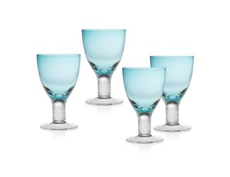 Set of 4 Galley Turquoise Glasses - (13.5 Oz)