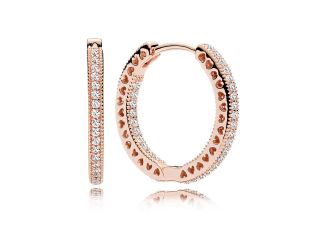Sparkle & Hearts Hoop Earrings