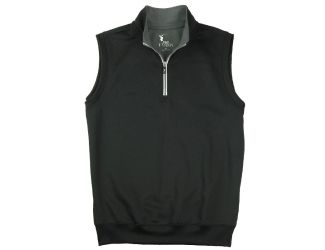 Mens Caves 1/4 Zip Vest-Black-2X
