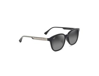 Ku'ikahi Asian Fit Polarized Sunglasses Shiny Black Frame Neutral Gray Lens
