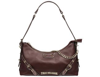 Smooth PU Belted Shoulder Bag