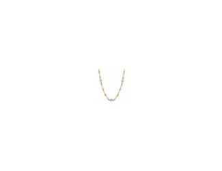 Dog bone Chain with 7 Diamond Stations in 18k Yellow Gold with White Gold Bezels, Length: 18".  0.28, GH SI1, Signed with the signature Roberto Coin Ruby.