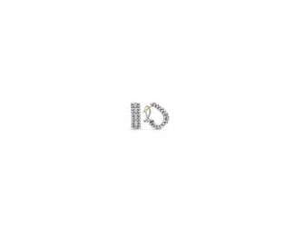 These elegant diamond hoop earrings by LAGOS feature brilliant diamonds delicately framed by the signature sterling silver Caviar beading, creating a timeless and sophisticated design. With a total of 0.18 carats of the highest quality natural LAGOS diamo