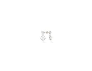 These elegant drop earrings feature two cultured freshwater pearls, delicately framed by sterling silver fleurs for a timeless, feminine look. The graduated pearls, measuring 4mm and 6mm, add depth and dimension to the design, while the 24mm x 14mm silhou
