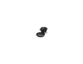 Both pieces safe on all stovetops including induction and oven safe up to 500F. Dishwasher safe hand wash recommended. 11" Cast Iron Traditional Deep Skillet. Higher straighter sides for less splatter. Textured black matte enamel interior. 4qt Cast Iron R