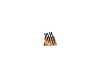 Matte black silicone resin coating is stain-and corrosion-resistant. Made from high quality stainless steel. Balanced single piece stamped construction. Comfortable handles with decorative rivets. Exposed stainless-steel edge for razor-sharp slicing. BPA-