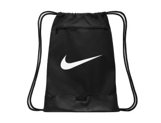 Nike Brasilia 9.5 Training Gym Sack in black, black, and white offers a lightweight, minimal design for quick trips to the gym or practice. An open top makes loading gear easy, while shoulder straps double as a drawcord to keep contents secure. Made with 