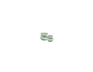 Modern and stylish fluted design with soft tinted color. Versatile sizes for prepping serving and storing a variety of foods. Designed to nest together for space-saving storage. Durable premium tempered glass for even heating. Glass bowls are microwave an