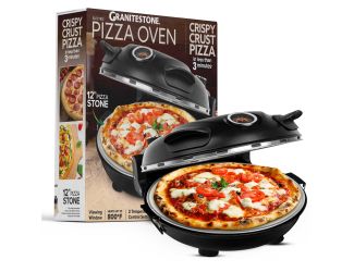 When your pizza craving hits, reach for the PIEZANO Crispy Crust Pizza Oven by Granitestone and turn out a bubbling 12-inch pie in minutes. This compact electric countertop oven heats up to 800F and bakes on a natural ceramic stone. Dial in your cook with
