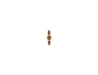 Coach Sammy Ladies. 22mm Gold Plated Case. Saddle Lacquer Dial. Saddle Calfskin Strap with tongue buckle. Mineral crystal. Quartz movement. Water Resistant to 99 feet.