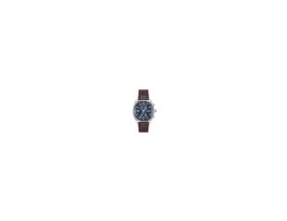 Boss Skytraveller Gents. 44mm Stainless Steel Case.  Dark Brown Leather Strap with Tongue Buckle.  Blue Chronograph Dial.  Mineral Crystal. Quartz Chronograph Movement. Water Resistant to 5 ATM.