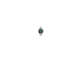 Boss Sealiner Gents. 44mm Stainless Steel Case with black Bezel. Stainless Steel bracelet with push button deployment clasp.  Green Chronograph Dial with date display at 4 o'clock.  Mineral Crystal. Quartz Chronograph Movement. Water Resistant to 5 ATM.