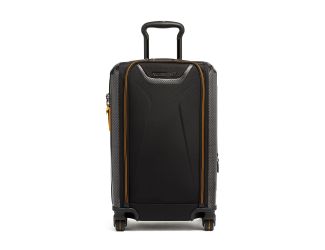 Echoing automotive inspiration inside and out, this exceptionally durable carry-on boasts a sleek silhouette, CX6 carbon fiber accents and compression straps reminiscent of McLaren's 5-point harness.