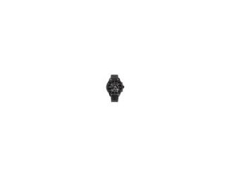 Tommy Hilfiger Mens. Be the best dressed with this dramatic skeleton dial time piece with textured reflector ring and screw details throughout. 44mm Ionic Plated Black Steel Case. Ionic Plated Black Steel Bracelet with push button deployment clasp. Black 