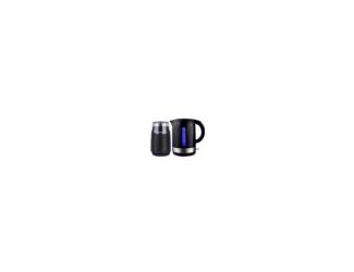 The 1.7 Liter Cordless Electric Kettle with Coffee Grinder in black offers both convenience and power for your kitchen needs. The cordless kettle features a 360 rotational base for easy handling and a removable, washable scale filter for easy maintenance.