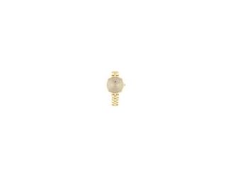 Tommy Hilfiger Ladies. 34mm Gold Ionic Plated Case. Grey Dial with a diamond cut inner zone, detailed with crystals and roman numerals. Gold Ionic Plated Bracelet with push button deployment clasp. Mineral Crystal. Quartz Movement. Water Resistant to 30 m