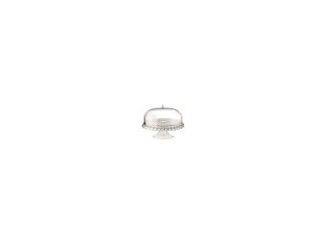 Cake stand with dome, featuring a smooth base and dome and a dish with the distinctive Tiffany relief chequered pattern. Dimensions: 11.02" x 14.17" x 14.17"
