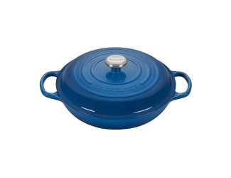 Rated the #1 recommended Enameled Cast Iron Braiser by America's Test Kitchen. Cast iron supports exceptional heat retention and even heating. Enamel resists dulling staining chipping and cracking. Smooth interior enamel is light colored for easy food mon