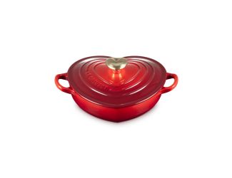 Enameled cast iron delivers superior heat distribution and retention. Requires no seasoning. Durable enamel resists dulling staining chipping and cracking. Light colored smooth interior enamel allows easy monitoring of cooking progress. Tight-fitting lids