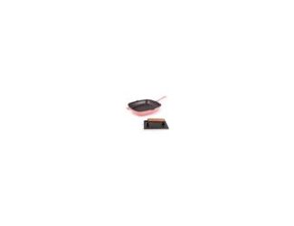 Neo 2pc cast iron 11" grill pan and steak press set elevates your grilling experience. Crafted from durable cast iron, this set features a glossy enamel coating for a sophisticated look. Plus the coating provides a smooth, non-porous surface that ensures 