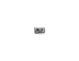 Easy access to food and countertop with roll-top door. Easy to keep clean. 3 Cooking functions - bake broil and toast. Backed by 1400 watts of power. Temperature range: 105F to 450F. 30 Minute timer with stay on function. Ready bell and auto shutoff. Slid