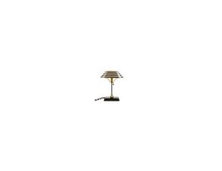Cozy up to read your favorite book by the glow of our Black and White Library Lamp. Crafted from an iron body with hand-painted stripes and detailing.
