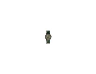 Inspired by vintage American field watches and built for adventure. Camouflage nylon strap with traditional buckle closure. Green dial with Arabic numerals and three hands lights up with push button. Day of the month and day of the week calendar at the 3 