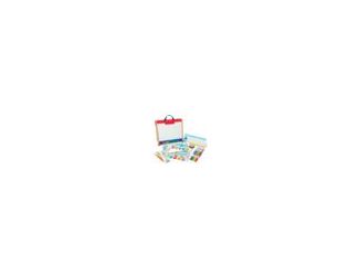 Draw write trace match and measure with this Take-Along Activity Easel. Sturdy wooden double-sided whiteboard/chalkboard easel with handle. Use vibrant liquid chalk markers on both boards activity cards and borders. Wipe clean with felt eraser. 4 Double-s