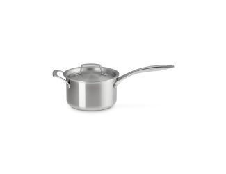 Simmer reheat poach make sauces and more. Triple layer construction with aluminum core from base to rim provides even heat distribution. Brushed stainless steel ensures a hardwearing finish. Ergonomic stay-cool handle and helper handle. Generous loop-styl