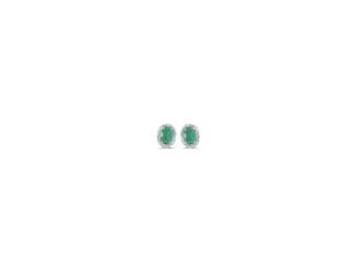 Bring vibrant elegance to any look with these 14K White Gold Oval Emerald Earrings. Each earring features a richly saturated 0.60-carat oval emerald, beautifully complemented by 0.02 carats of sparkling diamonds for a subtle touch of brilliance. Crafted i