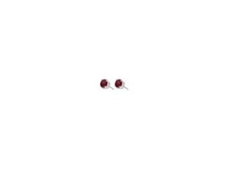 Timeless sparkle, classic beauty. These 14K white gold earrings feature glowing 5mm round garnets framed in a vintage-inspired millgrain halo. Pure elegance to be worn on any occasion.