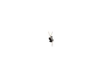 With its captivating intense tones, this pendant is inspired by the signature emblem of Swarovski. The design is worn on a rose gold-tone plated chain and features a swan motif, expertly decorated with a pav of jet black Swarovski ReCreated crystals. A cl