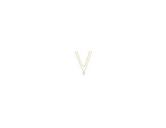 Gift them a timeless pendant that adds a personal meaning to their jewelry collection. The Cailin Gold Multi Strand Pendant Necklace in White Crystal! 16" 17" Chains with 4" Extender. 0.4"L X 0.18"W Pendant. 14k Yellow Gold Over Brass. White Crystal. Clos