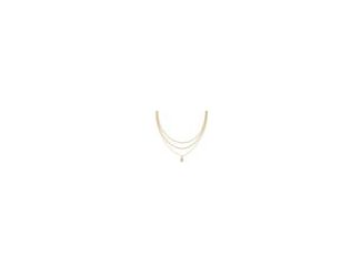 Consider your necklace stack handled with the Mini Elisa Gold Triple Strand Necklace in Carnation Kyocera Opal Three distinct chains topped off with a dainty mini Elisa, this is the perfect grab-and-go piece to pull off an effortlessly layered look. 16" C