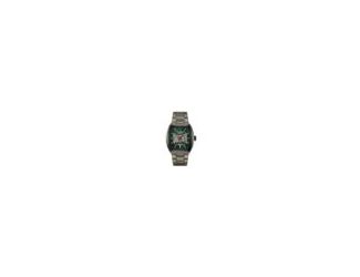 Maquina watches offer a bold avant-garde design. Automatic movement with 21 jewels and 42 hour power reserve. Gunmetal-tone stainless steel H-link bracelet bezel and case. Green patterned dial with black ring and bridges. Central aperture reveals automati