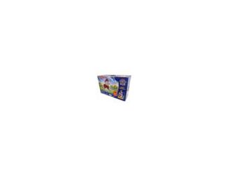 An inflatable "ride on" jump with a plush cover. Comes flat with a hand air pump for easy inflation. Designed with a wide leg base to keep toddlers upright and balanced. Plush cover is washable. Holds up to 110lbs. Recommended ages 18 months and up.