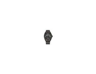 A bold expression of monochromatic, performance-focused design, this new Sport Casual timepiece from Citizen brings confident versatility to the everyday. A 42mm black cushion-style stainless steel case pairs with a matching H-link bracelet, with sharp fa