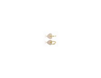 14k Yellow Gold Plated with Cubic Zirconia Heart Dangle Infinity Hoop Drop Earrings. Add these brightly polished 14k yellow gold plated teens earrings to your day or night look, perfect for those who love hearts. Sparkling round brilliant cut cubic zircon