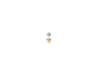 Add a touch of elegance to any look with these Round Bezel Set Clear Cubic Zirconia Stud Earrings. Featuring a brilliant round-cut cubic zirconia in a sleek bezel setting, they offer a timeless and sophisticated appeal. Available in 14K Gold Plated finish