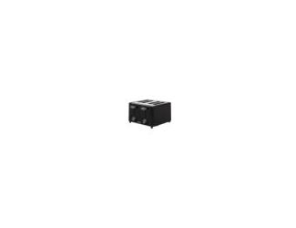 The 4-Slice Toaster in Black/Stainless is designed for efficiency and convenience. Featuring cool-touch plastic housing for safe handling, it includes auto-centering guides to ensure even toasting. With adjustable shade settings, you can customize the per