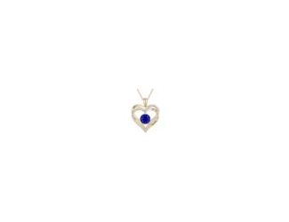 Elegant 14k gold plated with colored cubic zirconia heart pendant. This pendant features an interesting intertwining design made out of two heart shapes and a large round-colored cubic zirconia in the center. One heart is made out of solid gold plated met
