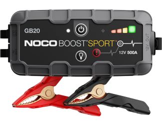 The GB20 is a portable lithium-ion battery jump starter pack that delivers 500-amps for jump starting a dead battery in seconds. Designed for a car, boat, motorcycle, RV and more with gas engines up to 4 liters. Our most advanced car battery charger jump 