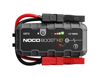 The GB70 is a portable lithium-ion battery jump starter pack that delivers 2,000-amps for jump starting a dead battery in seconds. Designed for gas engines up to 8 liters and diesel engines up to 6 liters for cars, SUVs, trucks, boats, RVs, and more. Our 