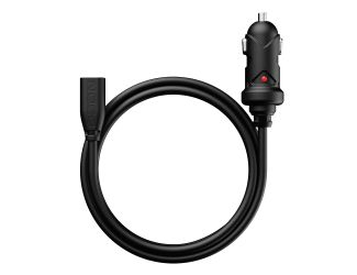The NOCO GBC011 65W GBX 12V Car Charger connects directly to the NOCO Boost X jump starter's USB-C IN/OUT ports. Easily charge all Boost X models including the GBX45, GBX55, GBX75, and GBX155 through 12-volt and 12-volt mini auxiliary ports in a fraction 